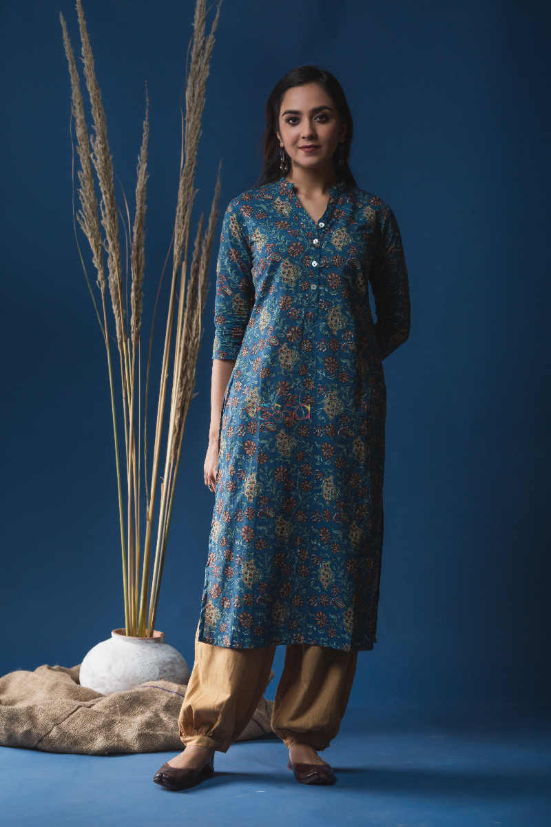Image for Kusvaa Taf39 Blue Dianne Regular Wear Kurta Featured