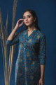 Image for Kusvaa Taf39 Blue Dianne Regular Wear Kurta Front