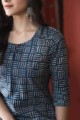 Image for Kusvaa Vcr02 Mirage Blue Bagru Regular Wear Kurta Closeup 1