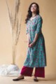 Image for Kusvaa Vcr04 Downy Blue Regular Wear Kurta Look 1
