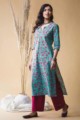 Image for Kusvaa Vcr04 Downy Blue Regular Wear Kurta Side