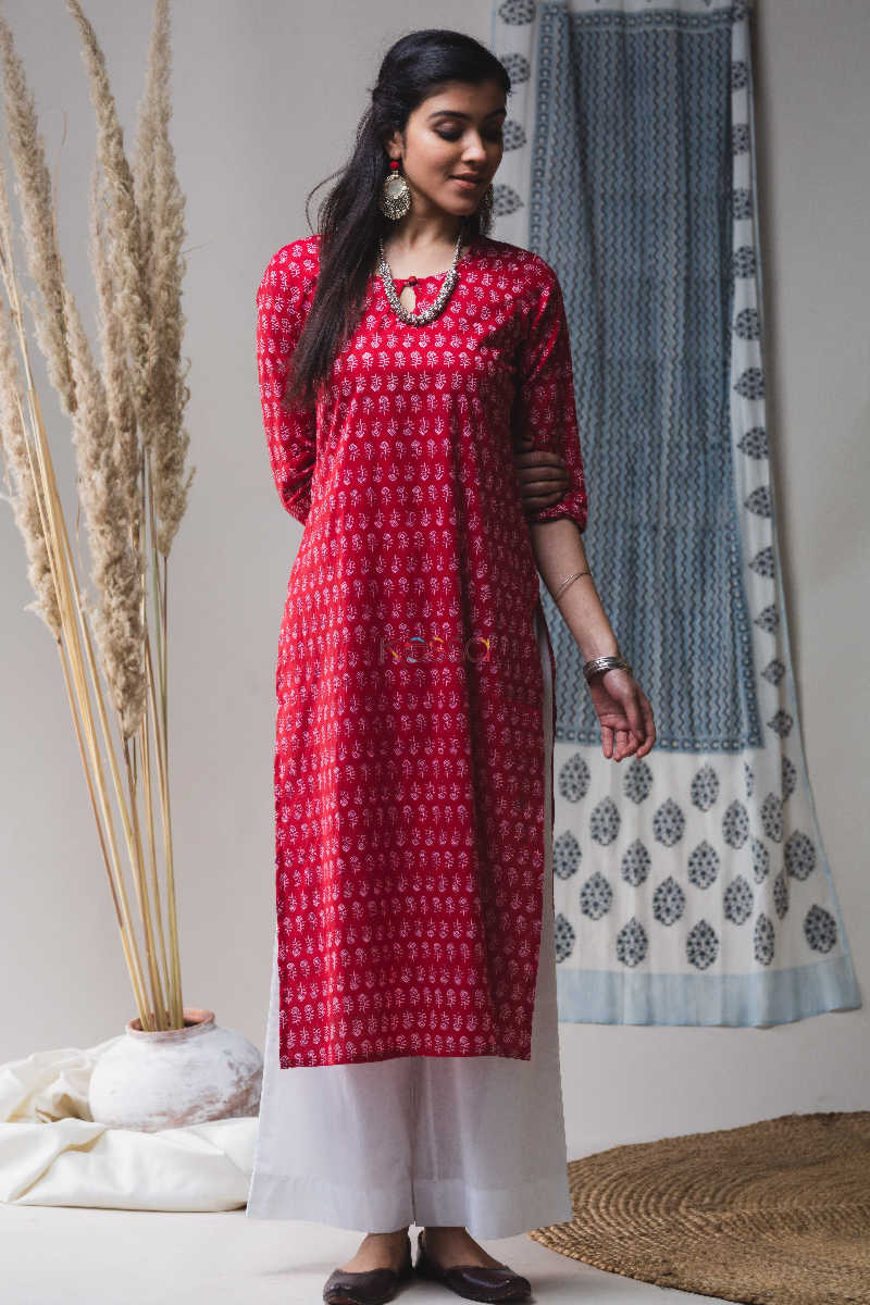 Image for Kusvaa Vcr05 Cherrywood Regular Wear Kurta Front