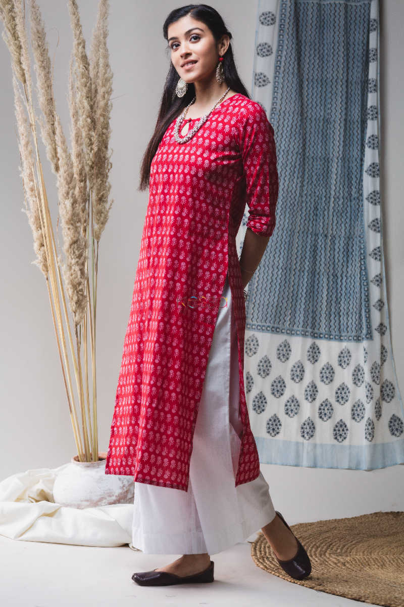 Image for Kusvaa Vcr05 Cherrywood Regular Wear Kurta Side