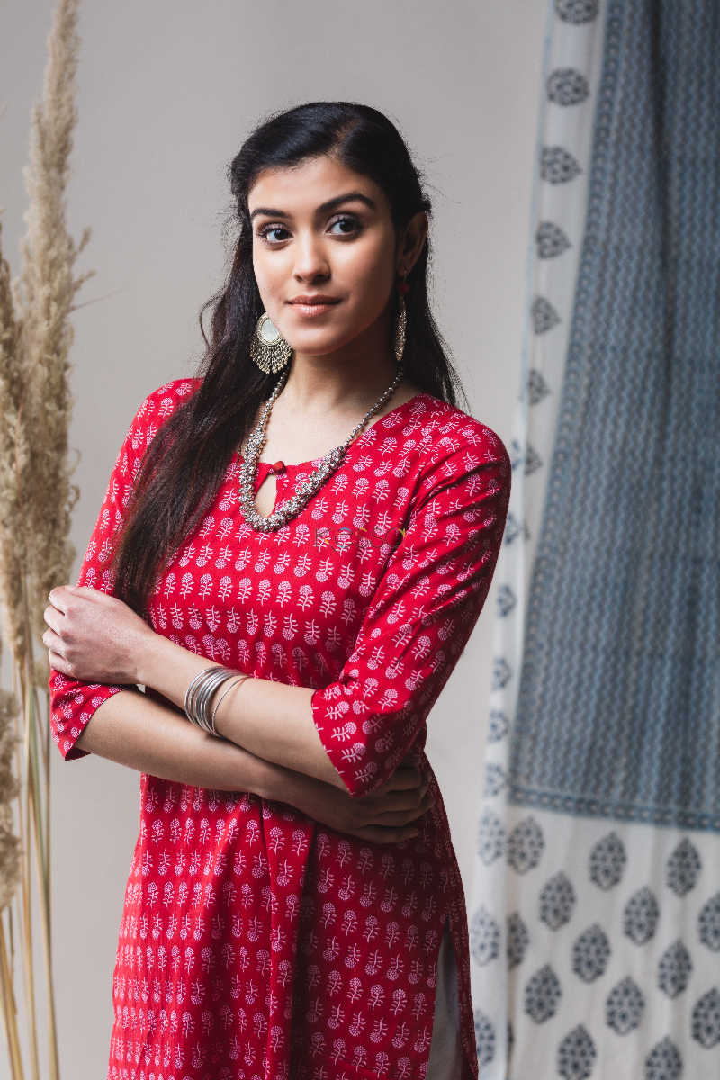 Image for Kusvaa Vcr05 Cherrywood Regular Wear Kurta Top