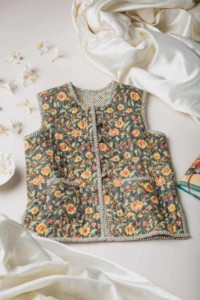 Image for Kusvaa Vj04 Corduroy Flower Print Kids Jacket Featured