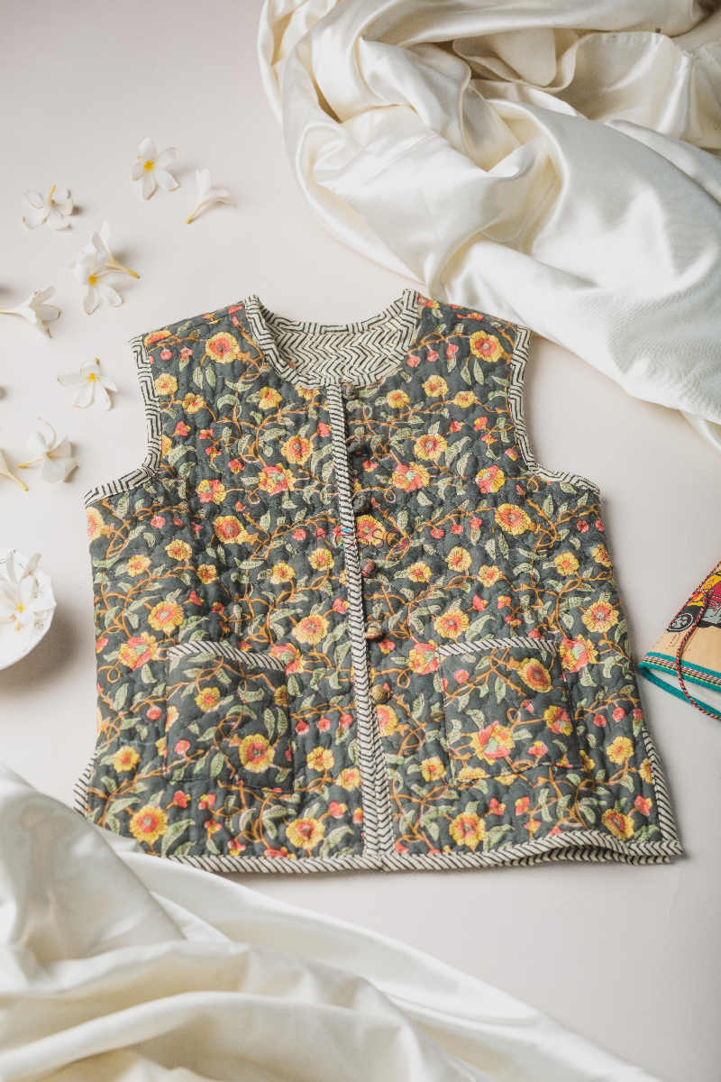 Image for Kusvaa Vj04 Corduroy Flower Print Kids Jacket Featured