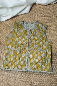 Image for Kusvaa Vj05 Hokey Pokey Yellow Leaf Print Kids Jacket Featured
