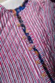 Image for Kusvaa Vjf08 Smalt Blue And Carnation Red Leaf Print Kids Jacket Closeup 1