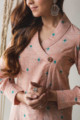 Image for Kusvaa Ws620 Vanilla Pink A Line South Cotton Kurta Closeup