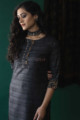 Image for Kusvaa Ws623 Black Bean Kochi Silk Kurta Closeup 1