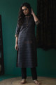 Image for Kusvaa Ws623 Black Bean Kochi Silk Kurta Front