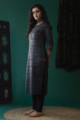 Image for Kusvaa Ws623 Black Bean Kochi Silk Kurta Side