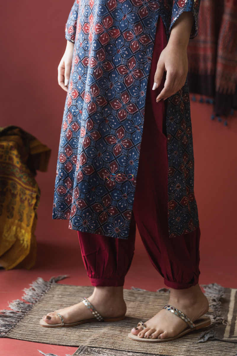 Image for Kusvaa Ws627 Fiord Ajrakh Print Straight Fit Kurta Bottom