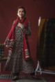 Image for Kusvaa Wsr152 Olive Haze And Maroon Kalidaar Kurta With Dupatta Front
