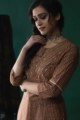 Image for Kusvaa Wsr153 Milbrook Brown Straight Fit Kurta Closeup 1