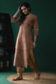 Image for Kusvaa Wsr153 Milbrook Brown Straight Fit Kurta Look