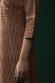 Image for Kusvaa Wsr153 Milbrook Brown Straight Fit Kurta Sleeves