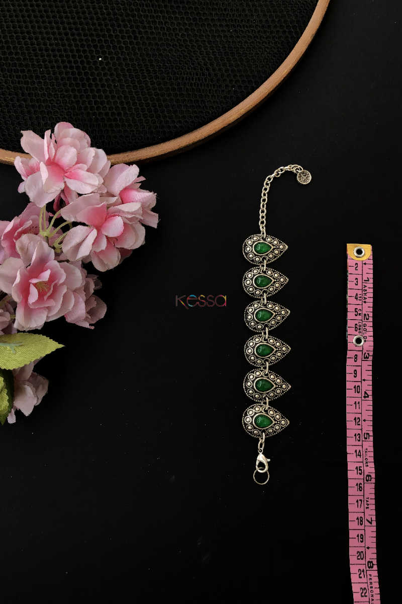 Image for Kph36 Turkish Green Multi Stone Oval Bracelet