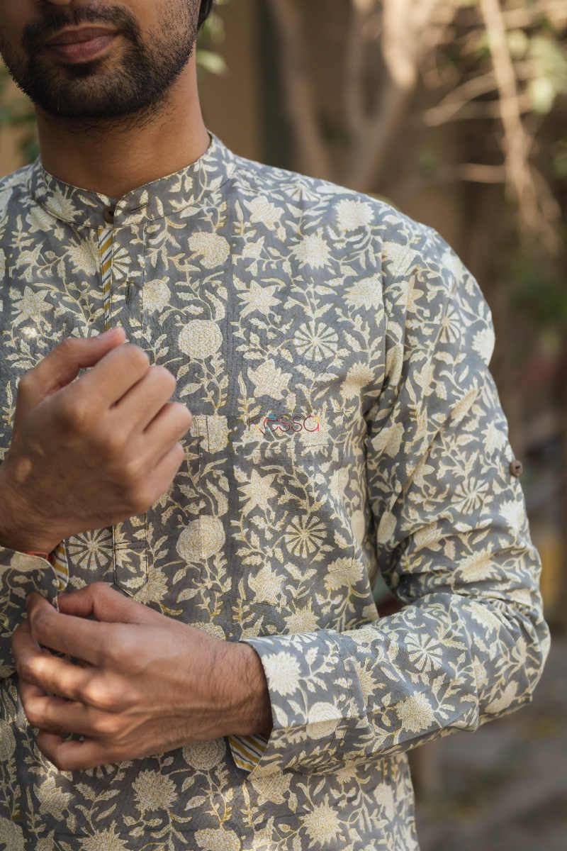 Image for Kusvaa Awk20 Regent Grey Full Sleeves Shirt Closeup