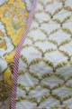 Image for Kusvaa Kaq31 Saffron Block Print Double Bed Quilt Closeup New