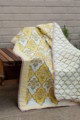 Image for Kusvaa Kaq31 Saffron Block Print Double Bed Quilt Side New