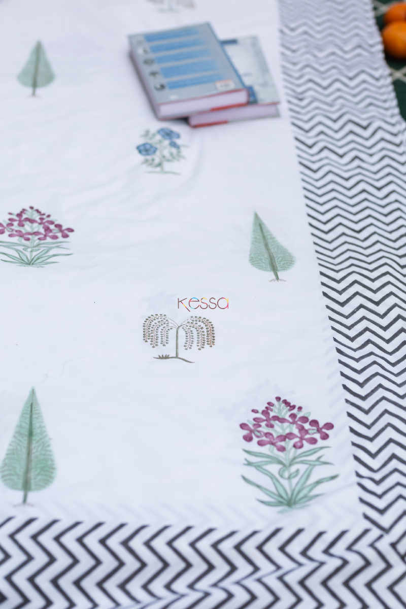 Image for Kusvaa Kpb36 Chevron Block Print Double Bedsheet Cllooseup