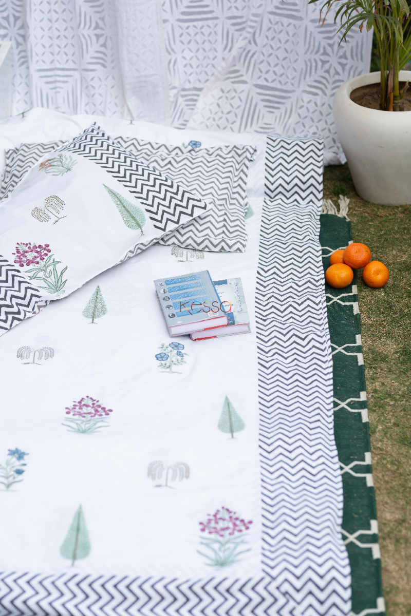 Image for Kusvaa Kpb36 Chevron Block Print Double Bedsheet Featured