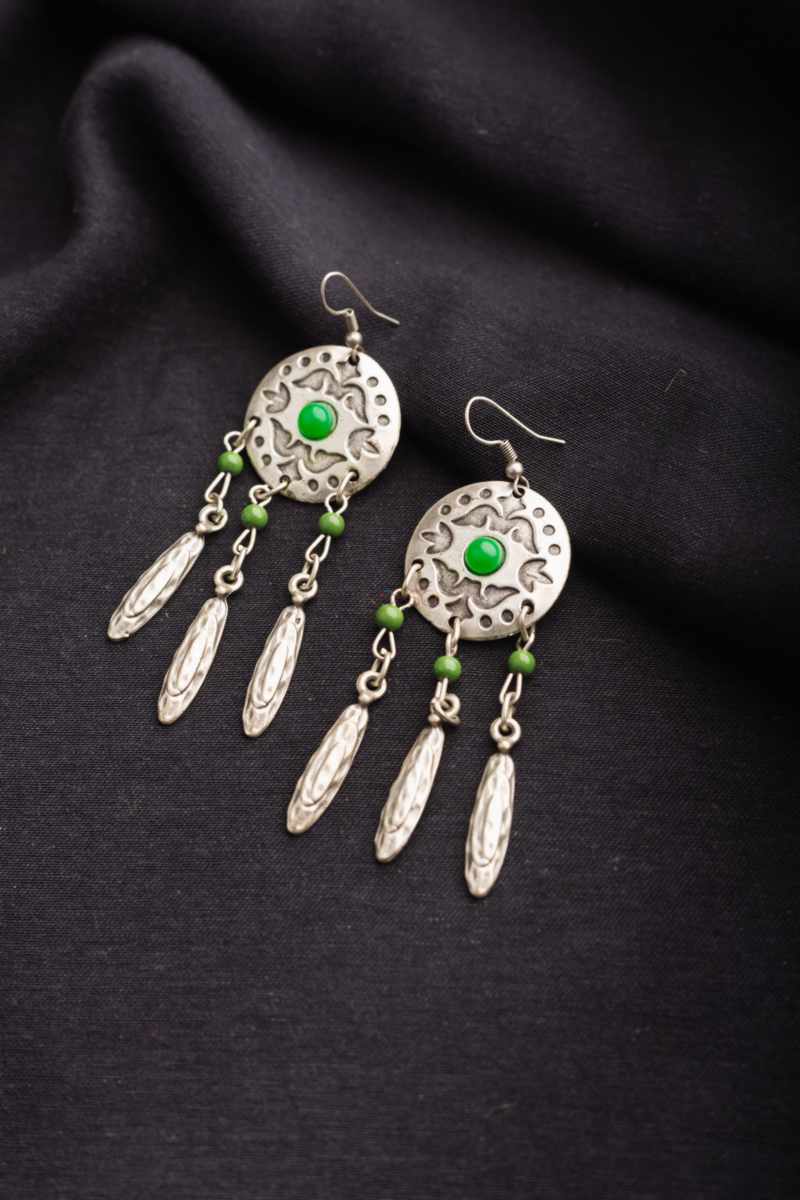 Image for Kusvaa Kpe05 Turkish Circular Multi Stone Tribal Earrings Featured