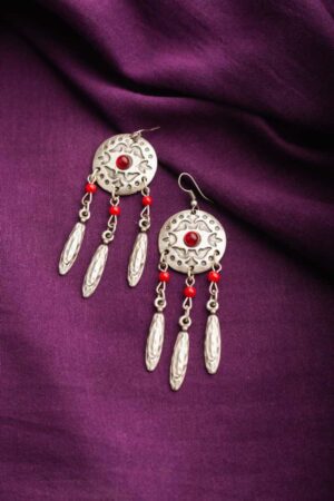 Image for Kusvaa Kpe05 Turkish Circular Multi Stone Tribal Earrings Front