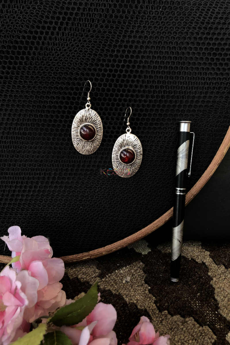 Image for Kusvaa Kpe118 Turkish Tribal Boho Oval Earrings