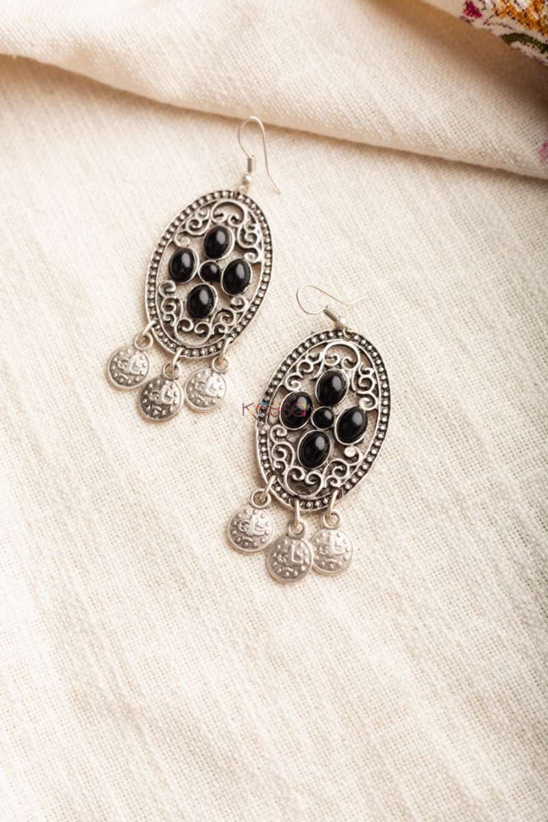 Image for Kusvaa Kpe129 Turkish Tribal Boho Earrings Closeup