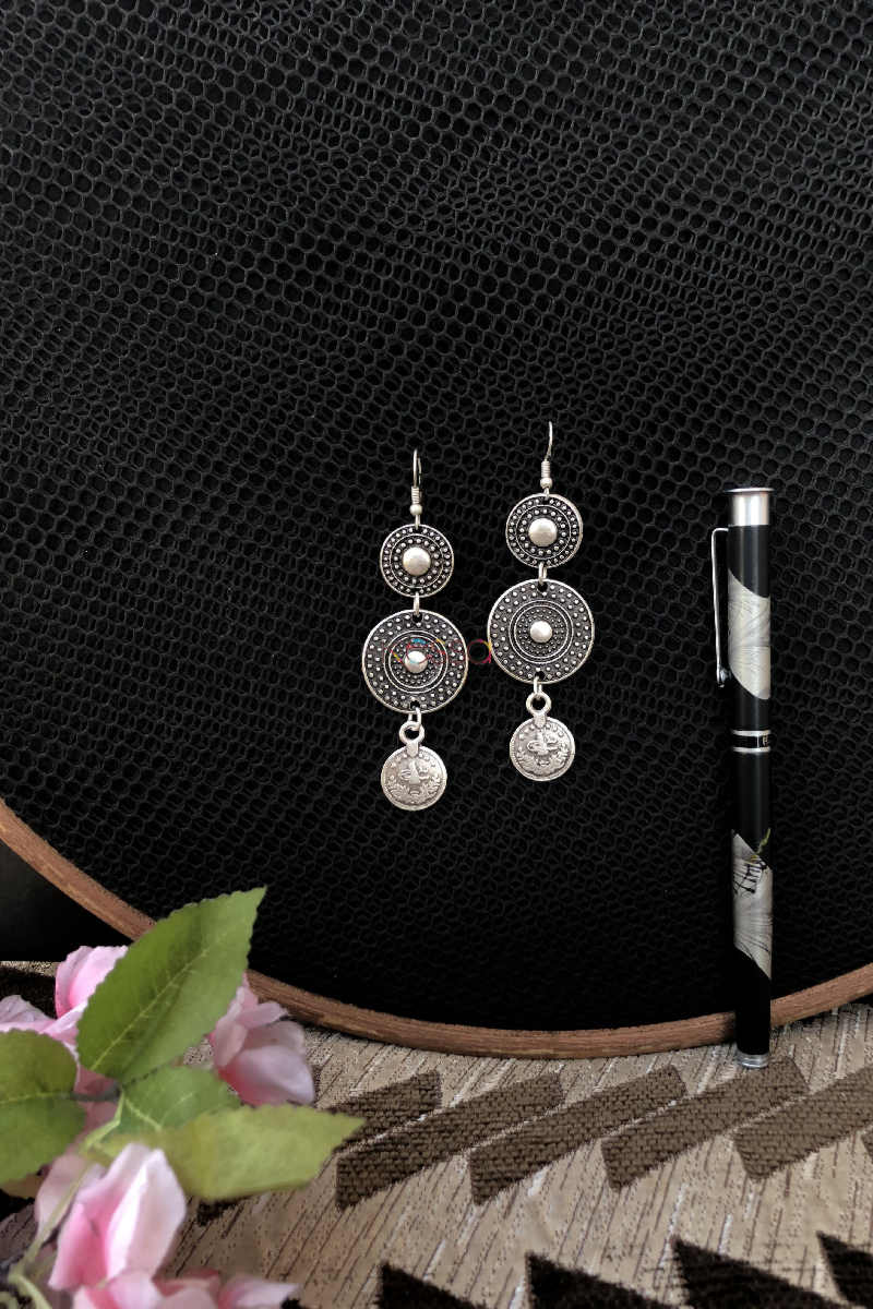 Image for Kusvaa Kpe138 Turkish Circular Tribal Boho Earrings