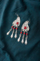 Image for Kusvaa Kpe24 Turkish Red Multi Stone Tribal Earrings 1 Closeup