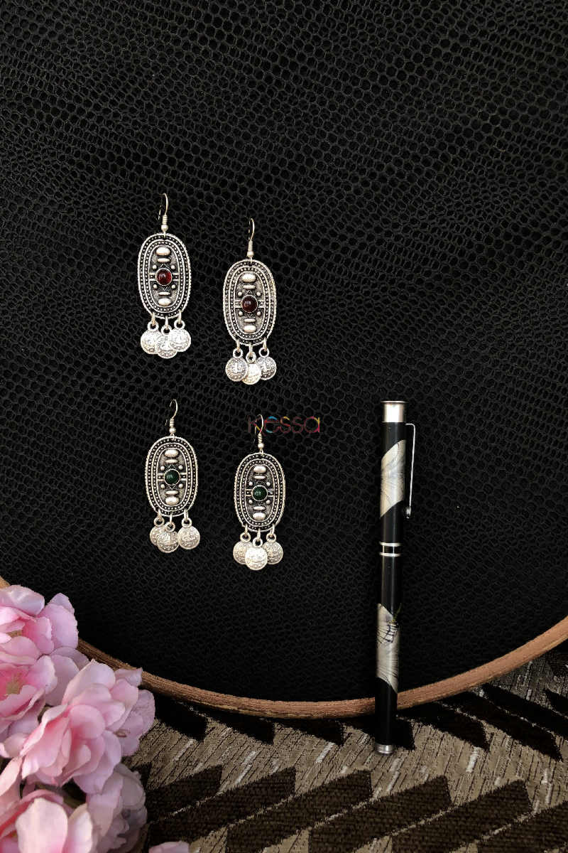Image for Kusvaa Kpe25 Turksih Tribal Boho Oval Earrings