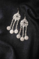 Image for Kusvaa Kpe26 Turkish Circular Tribal Boho Chain Earrings 1 Black