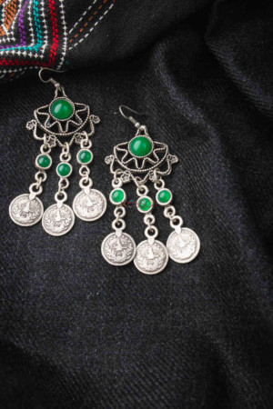 Image for Kusvaa Kpe46 Turkish Circular Multi Stone Chain Earrings 1 Featured