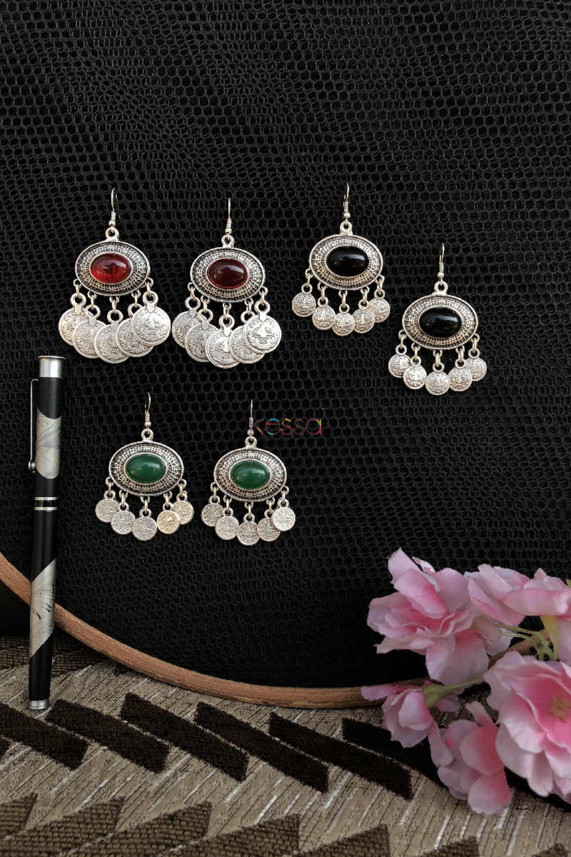 Image for Kusvaa Kpe50 Turkish Oval Coin Earrings