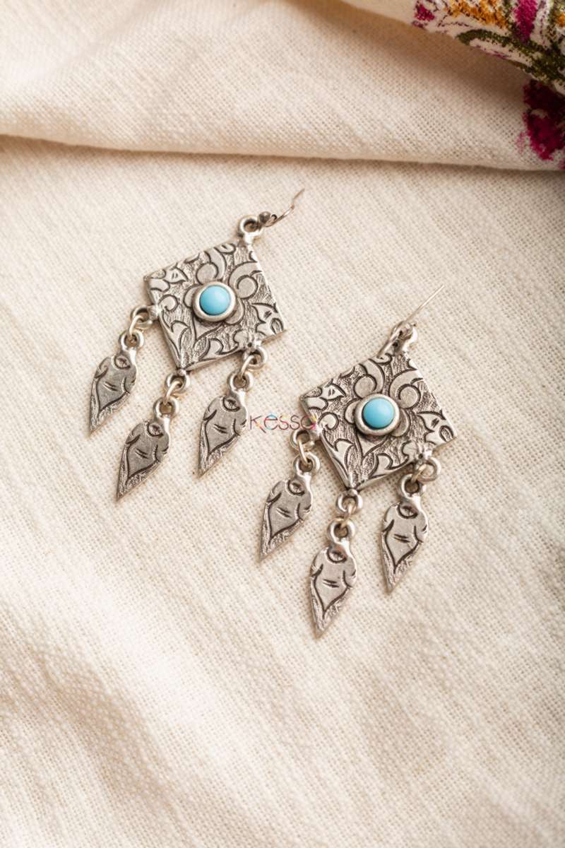 Image for Kusvaa Kpe68 Turkish Tribal Boho Earrings Front