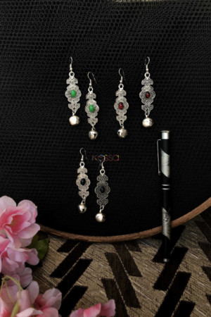 Image for Kusvaa Kpe78 Turkish Tribal Boho Ghunghroo Earrings