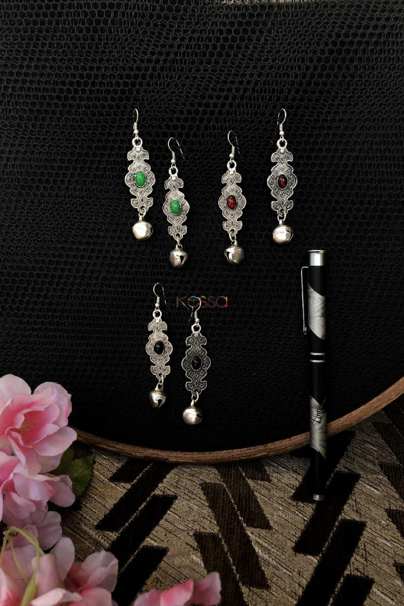 Image for Kusvaa Kpe78 Turkish Tribal Boho Ghunghroo Earrings