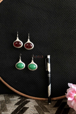 Image for Kusvaa Kpe84 Turkish Oval Tribal Boho Earrings