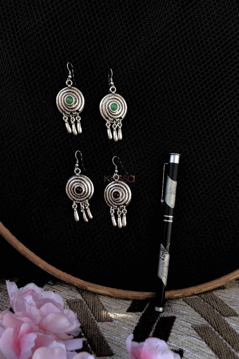 Image for Kusvaa Kpe99 Turkish Circular Tribal Boho Earrings