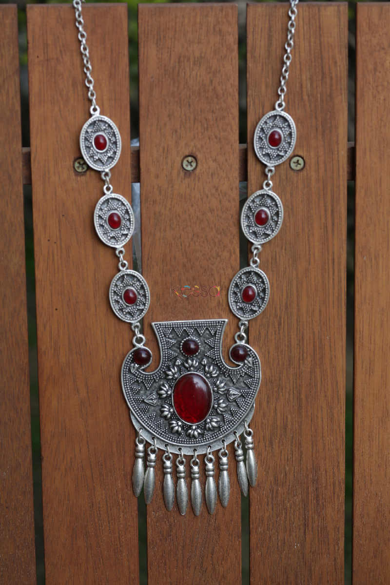 Image for Kusvaa Kpn119 Turkish Red Multi Stone Necklace Featured