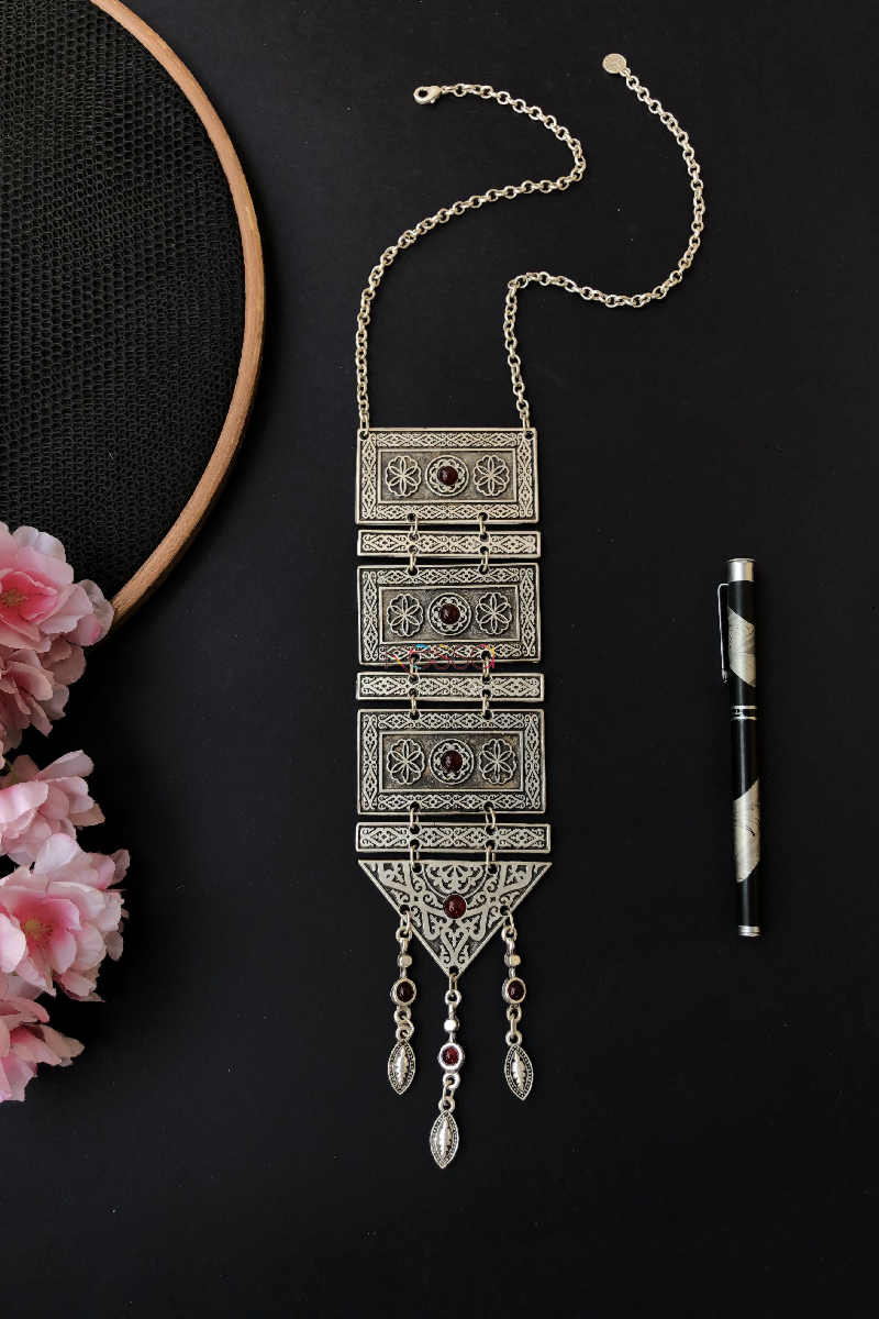 Image for Kusvaa Kpn80 Turkish Multi Shape Red Stone Tribal Boho Necklace