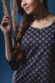 Image for Kusvaa Taf43 Steel Grey Regular Wear Kurta Closeup