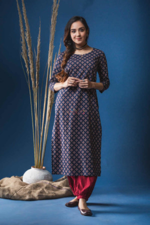Image for Kusvaa Taf43 Steel Grey Regular Wear Kurta Featured