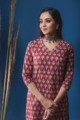 Image for Kusvaa Taf46 Cocoa Bean Regular Wear Straight Fit Kurta Top