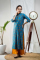Image for Kusvaa Vcr06 Matisse Blue Regular Kurta 1 Side