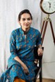 Image for Kusvaa Vcr06 Matisse Blue Regular Kurta 1 Sitting