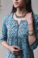 Image for Kusvaa Vcr07 Wedgewood Blue Regular Wear Kurta Closeup